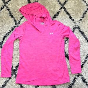 Pink Under Armour Long Sleeve Loose Fit Hoodie Top size medium